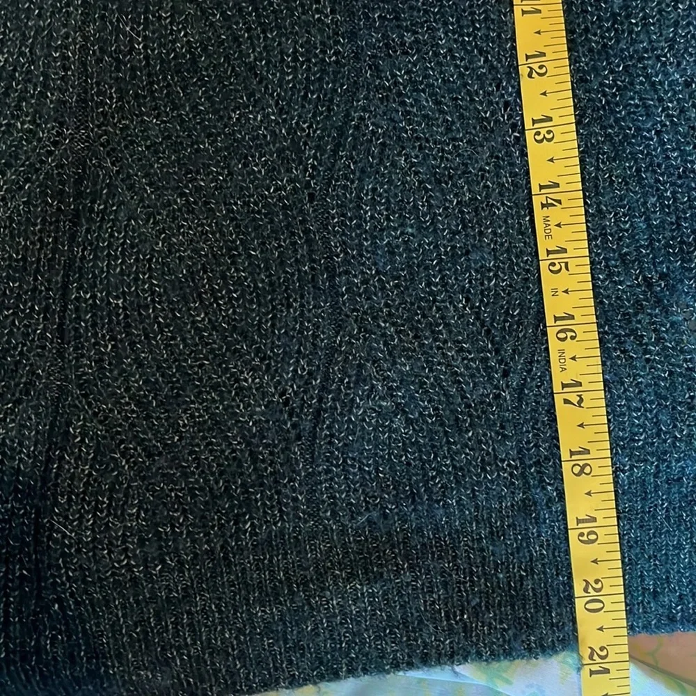 Anthropologie | Keely Fisherman Cable Knit‎ Pointelle Marled Green Sweater XS